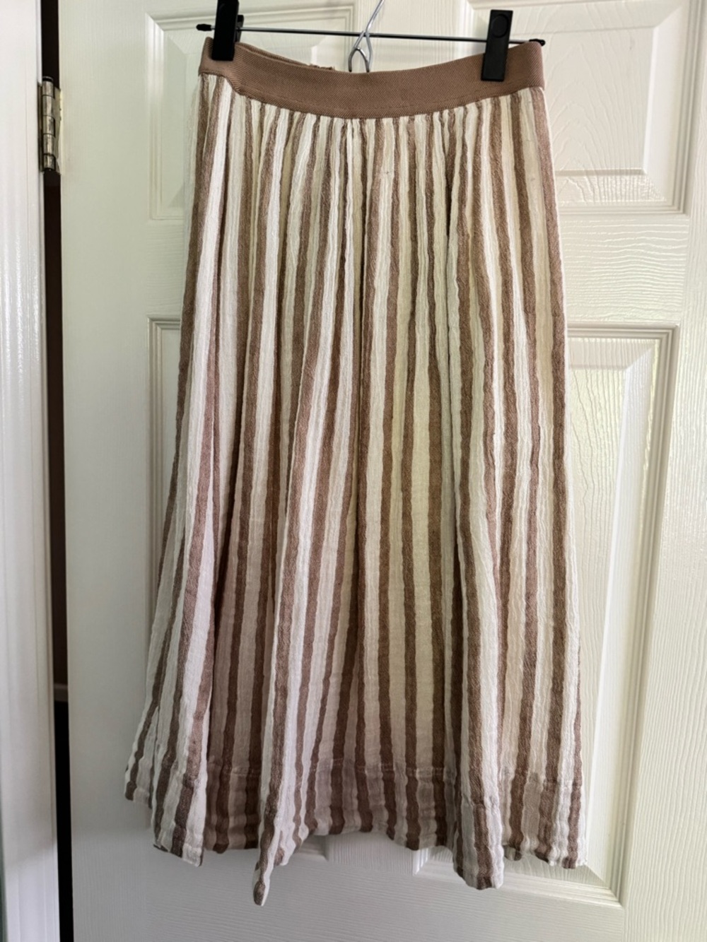 Striped Maxi Skirt in Beige and Cream